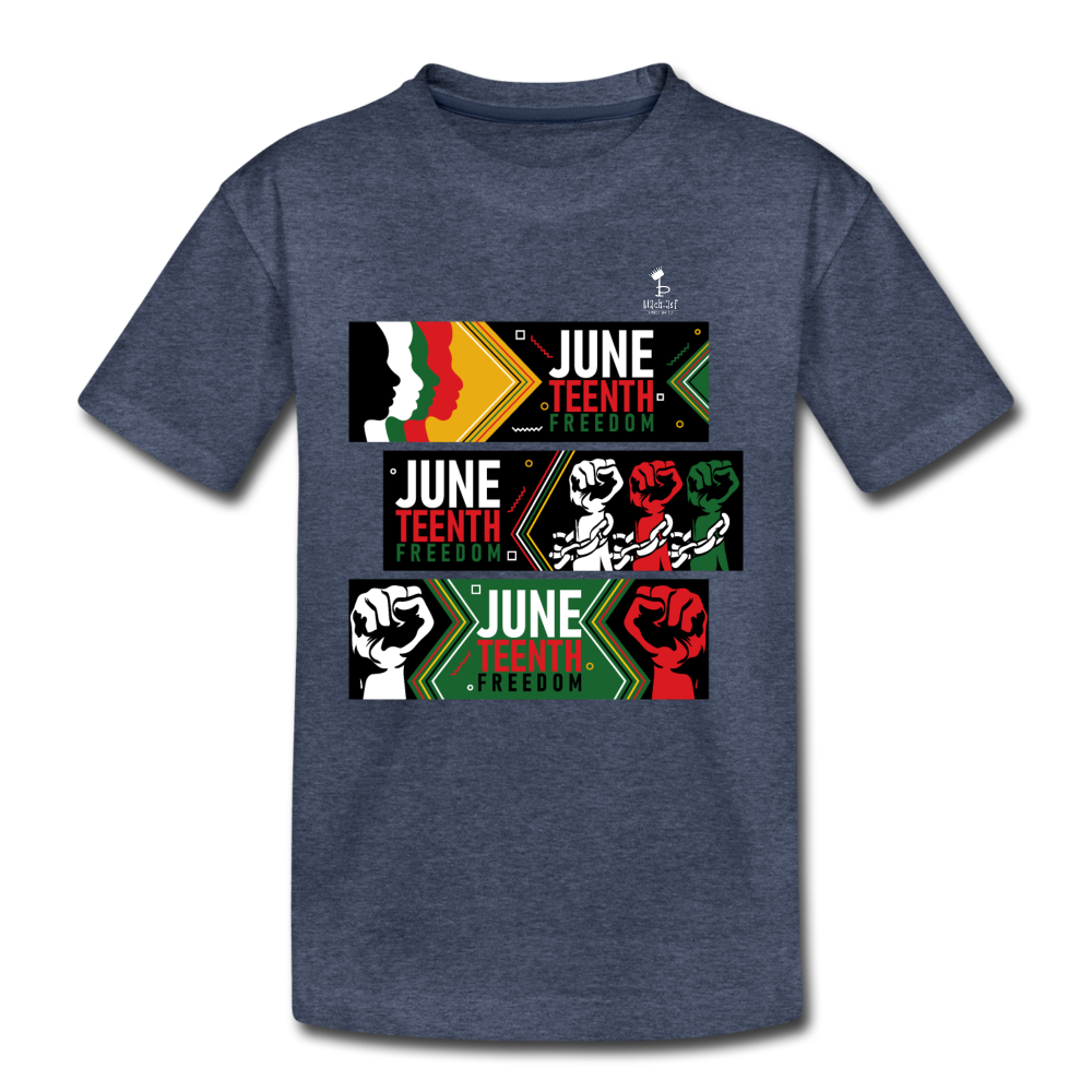 Juneteenth - Freedom Day Kids Premium T-Shirt - heather blue