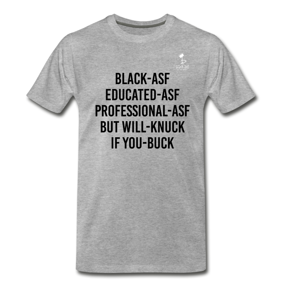 Knuck If You Buck Letter  T-Shirt - heather gray