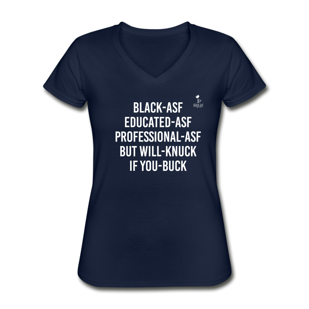 Knuck If You Buck - V-Neck - navy
