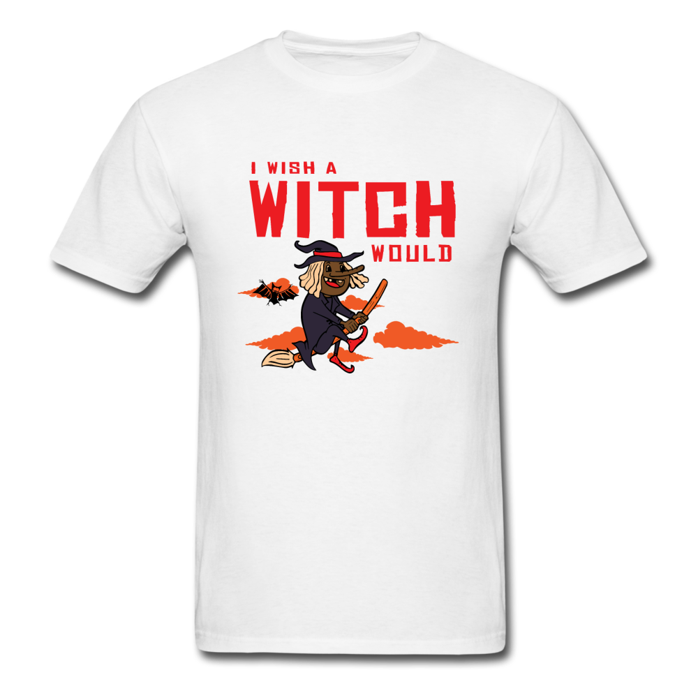 I Wish a Witch Would Halloween T-Shirt - white