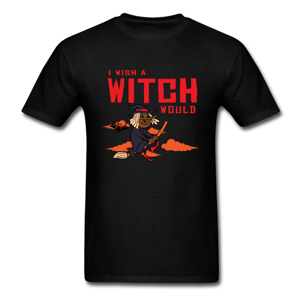 I Wish a Witch Would Halloween T-Shirt - black