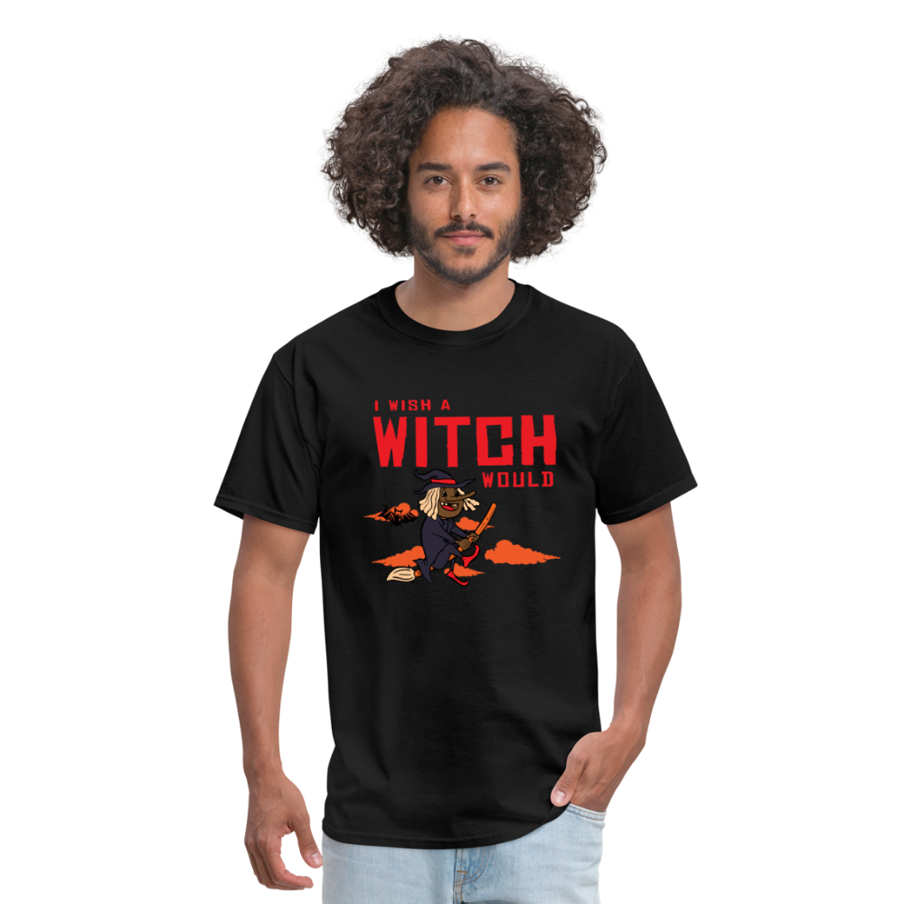 I Wish a Witch Would Halloween T-Shirt - black
