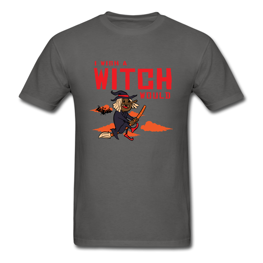 I Wish a Witch Would Halloween T-Shirt - charcoal