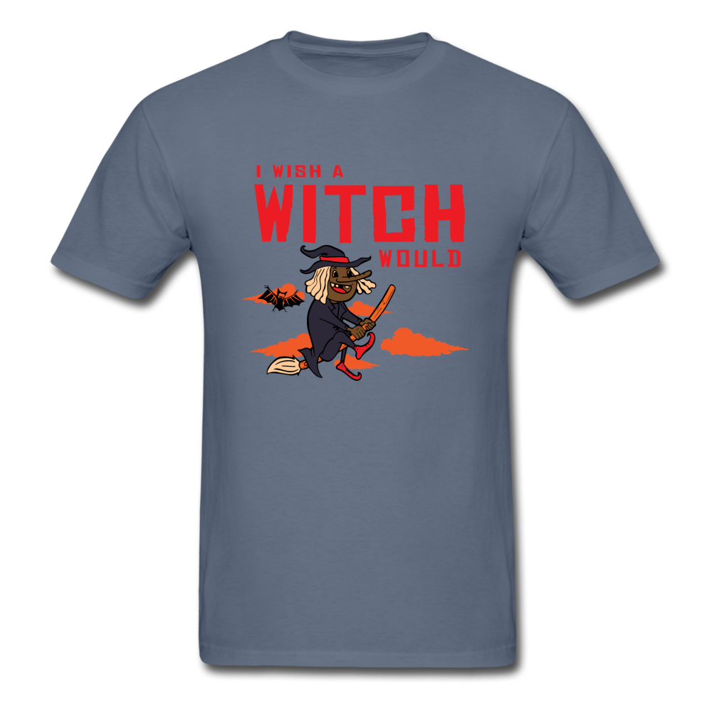I Wish a Witch Would Halloween T-Shirt - denim