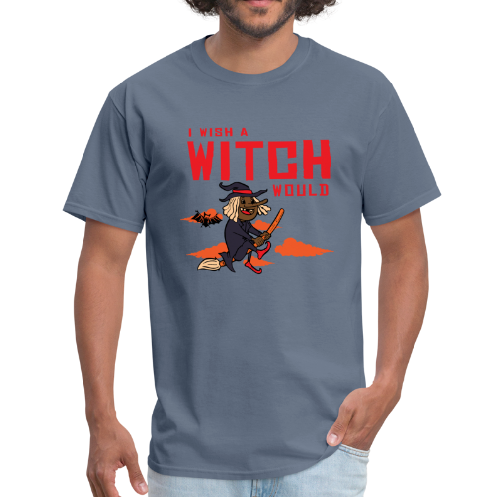 I Wish a Witch Would Halloween T-Shirt - denim