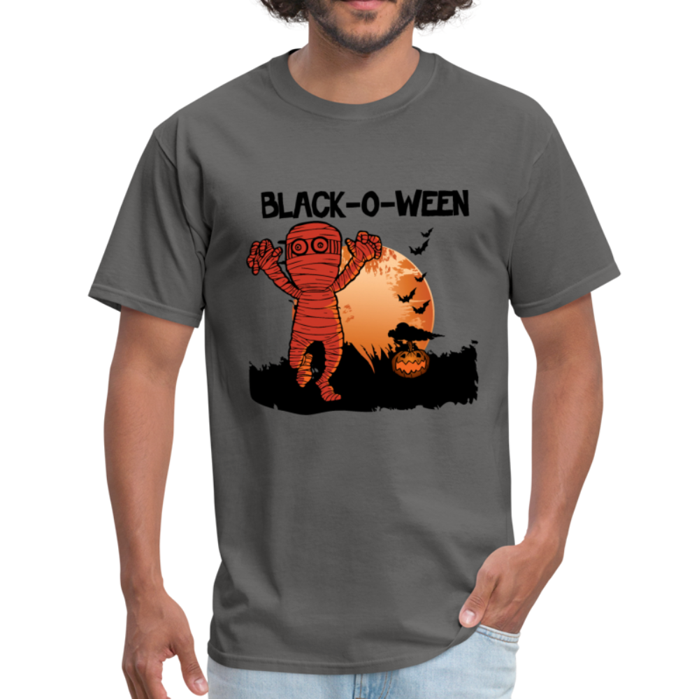 Black-O-Ween Halloween T-Shirt - charcoal