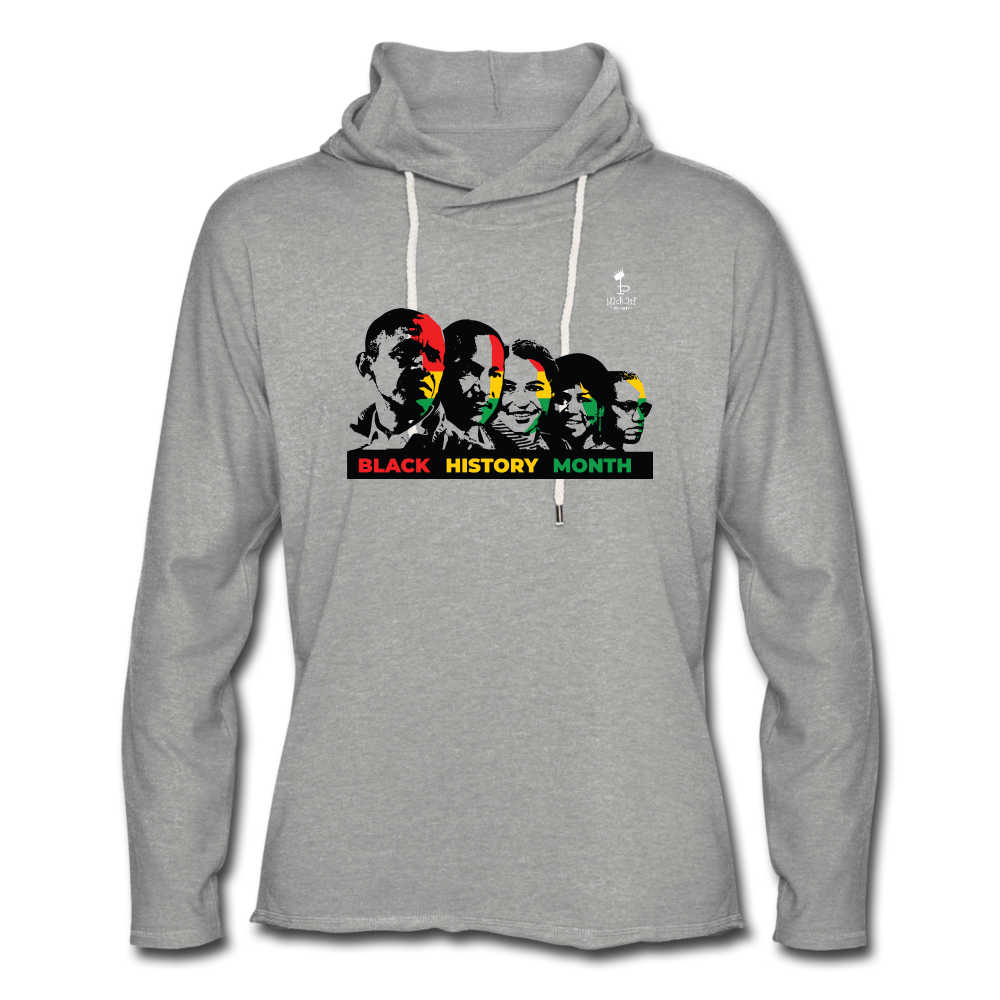Black Excellence Lightweight Terry Hoodie - heather gray