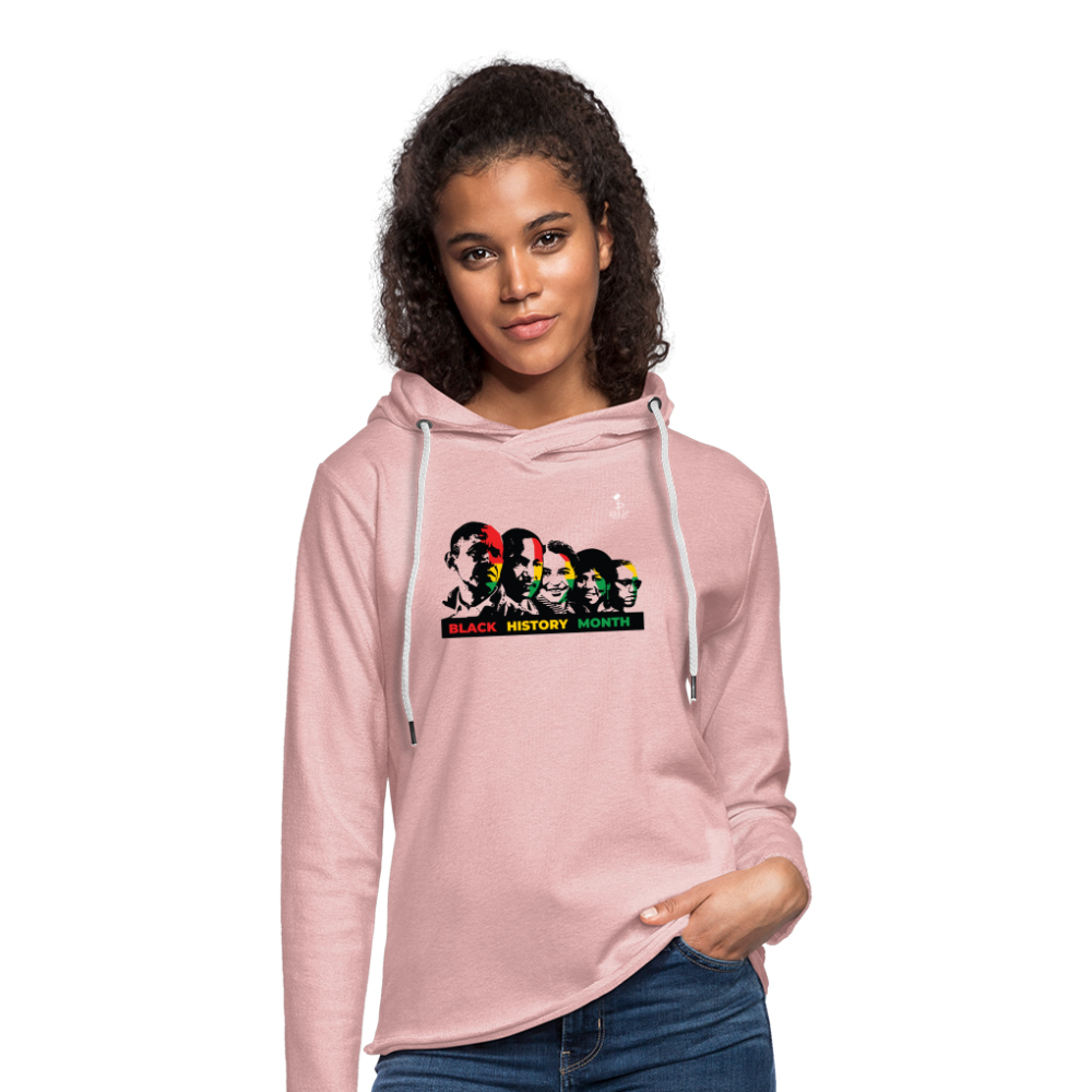 Black Excellence Lightweight Terry Hoodie - cream heather pink