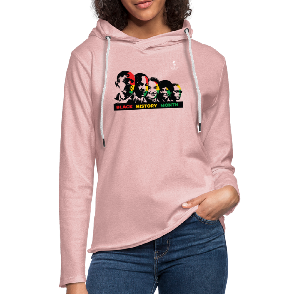 Black Excellence Lightweight Terry Hoodie - cream heather pink