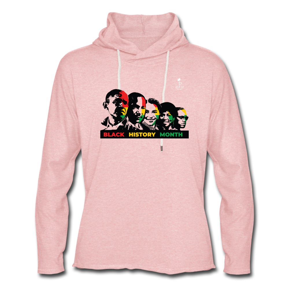 Black Excellence Lightweight Terry Hoodie - cream heather pink