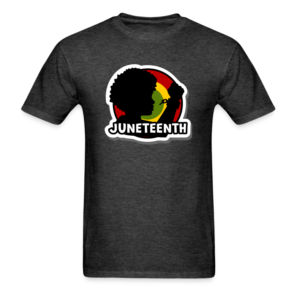 Juneteenth Shirt Broken Chains T-Shirt - heather black