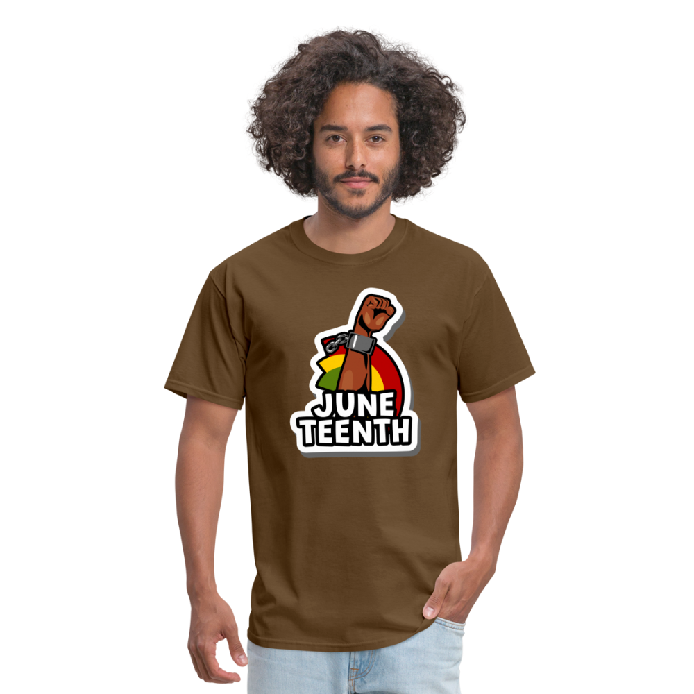 Juneteenth Rising Fist T-Shirt - brown