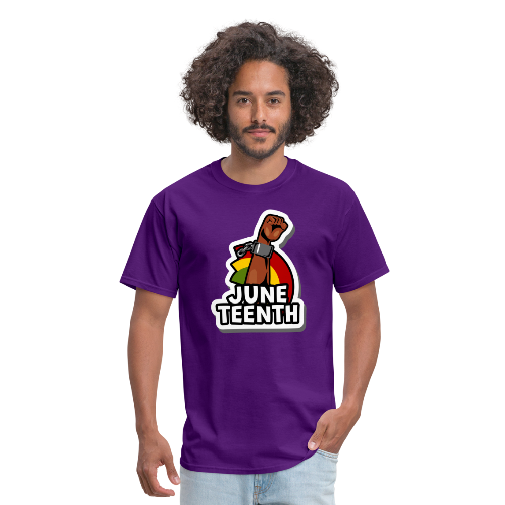Juneteenth Rising Fist T-Shirt - purple