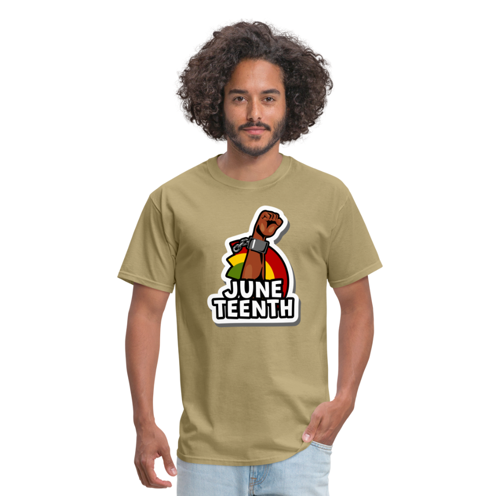 Juneteenth Rising Fist T-Shirt - khaki