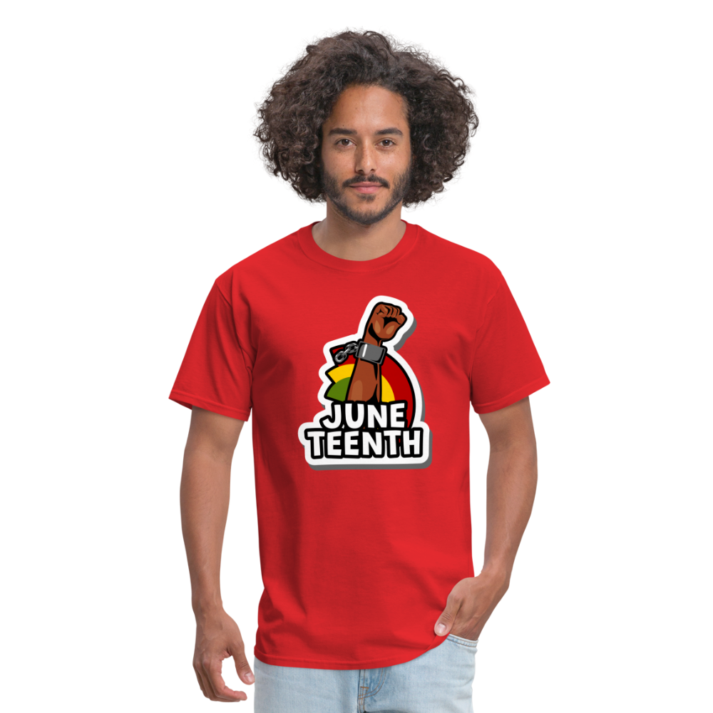 Juneteenth Rising Fist T-Shirt - red