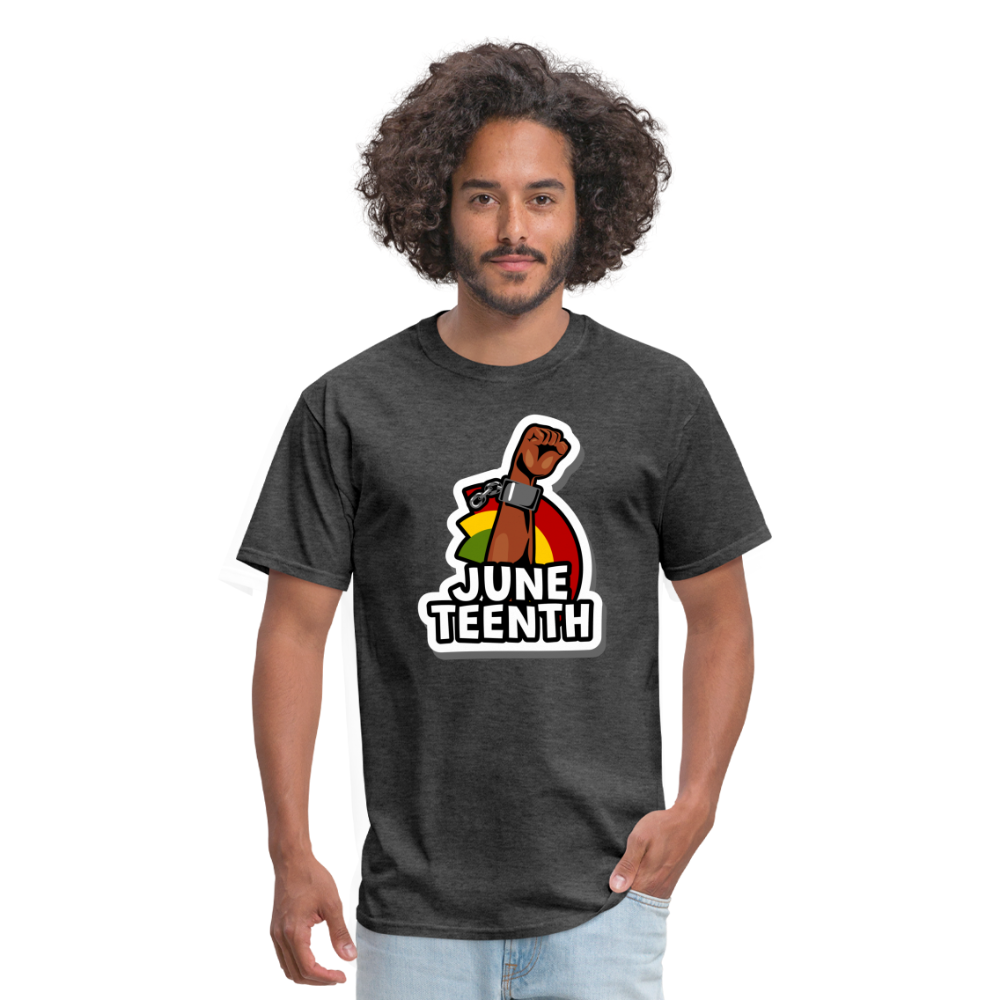 Juneteenth Rising Fist T-Shirt - heather black