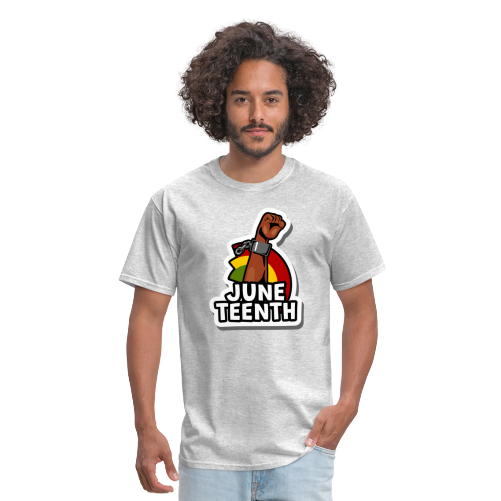 Juneteenth Rising Fist T-Shirt - heather gray
