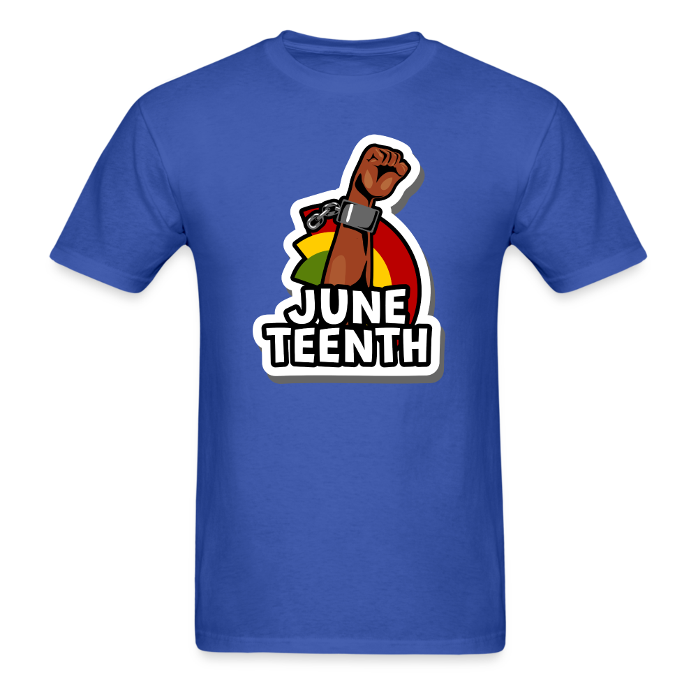 Juneteenth Rising Fist T-Shirt - royal blue