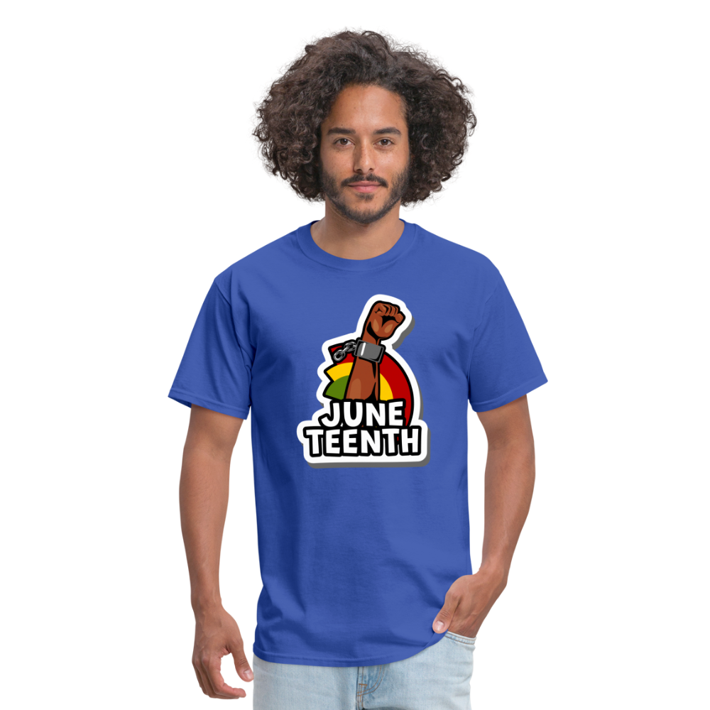 Juneteenth Rising Fist T-Shirt - royal blue
