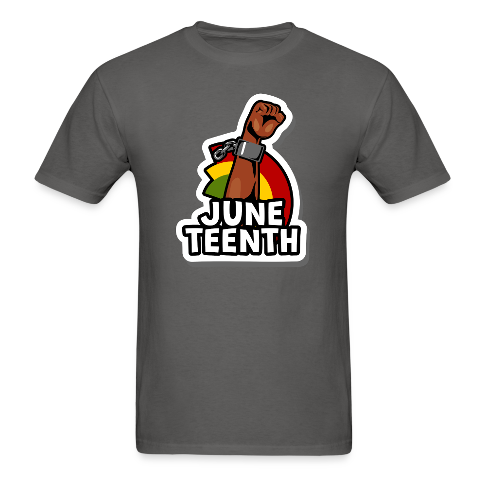 Juneteenth Rising Fist T-Shirt - charcoal