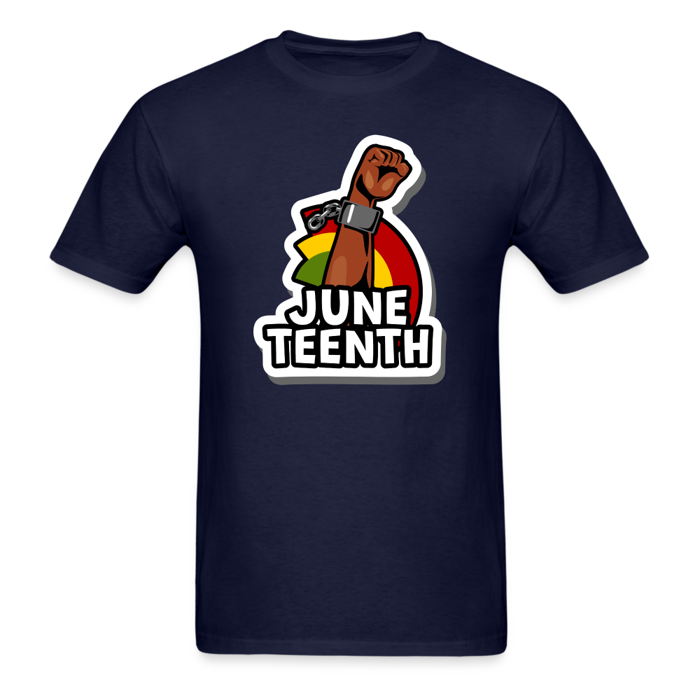 Juneteenth Rising Fist T-Shirt - navy
