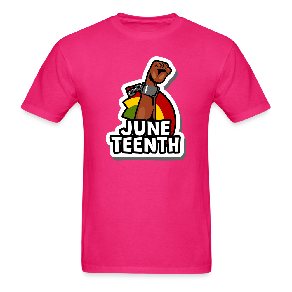 Juneteenth Rising Fist T-Shirt - fuchsia