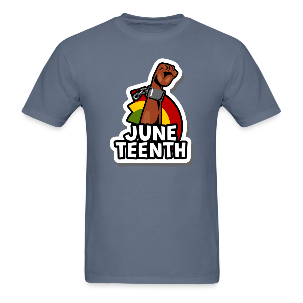 Juneteenth Rising Fist T-Shirt - denim