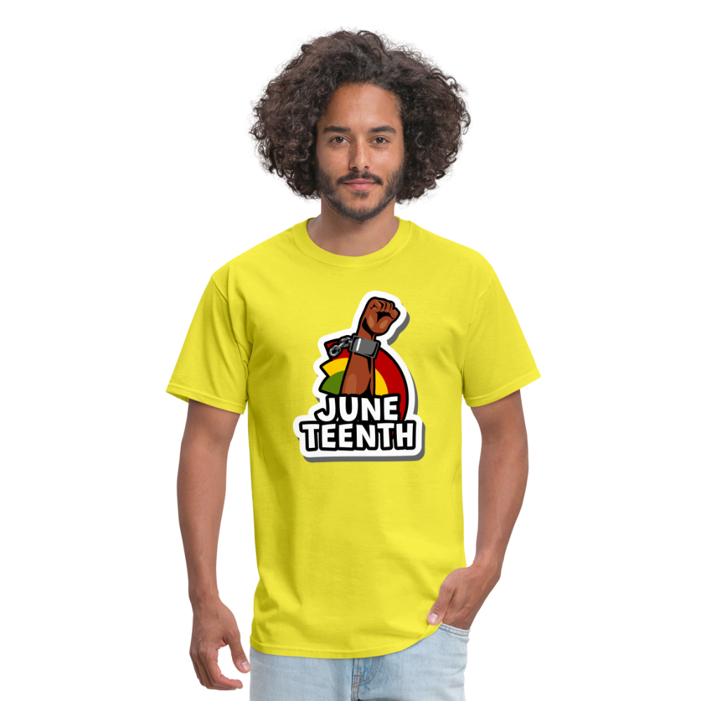 Juneteenth Rising Fist T-Shirt - yellow