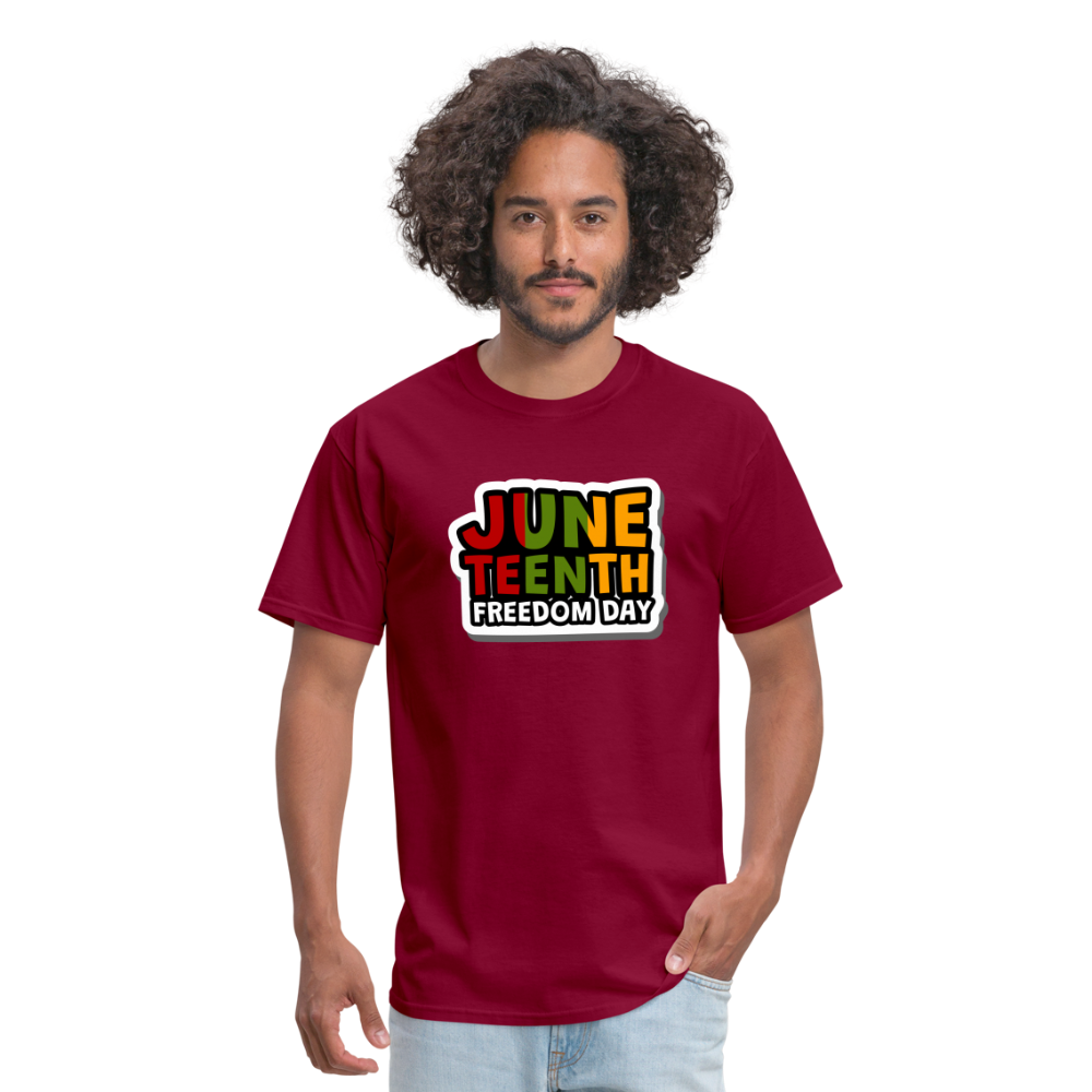 Juneteenth Freedom Day T-Shirt - burgundy