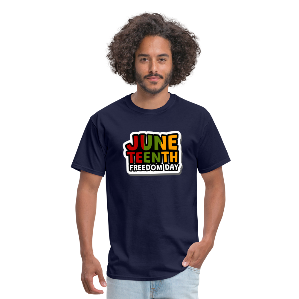 Juneteenth Freedom Day T-Shirt - navy