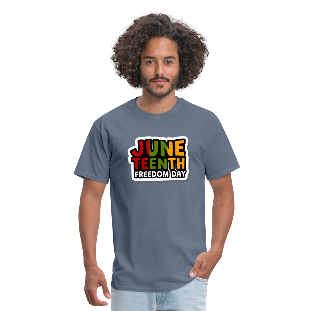 Juneteenth Freedom Day T-Shirt - denim