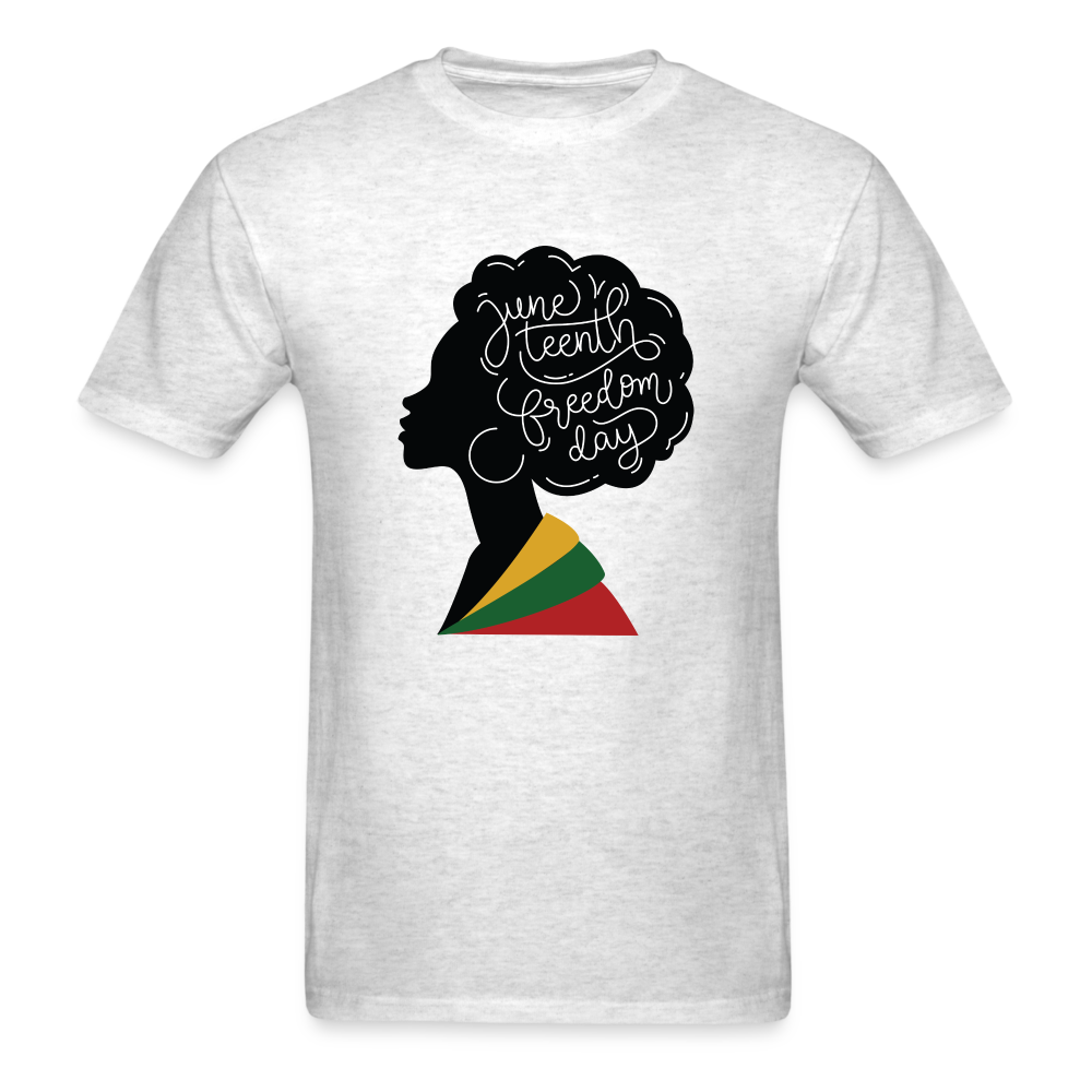 Juneteenth Freedom Celebration T-Shirt - light heather gray