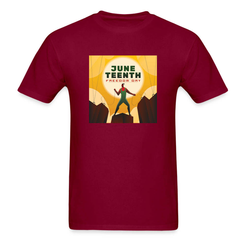 Juneteenth Break Away T-Shirt - burgundy