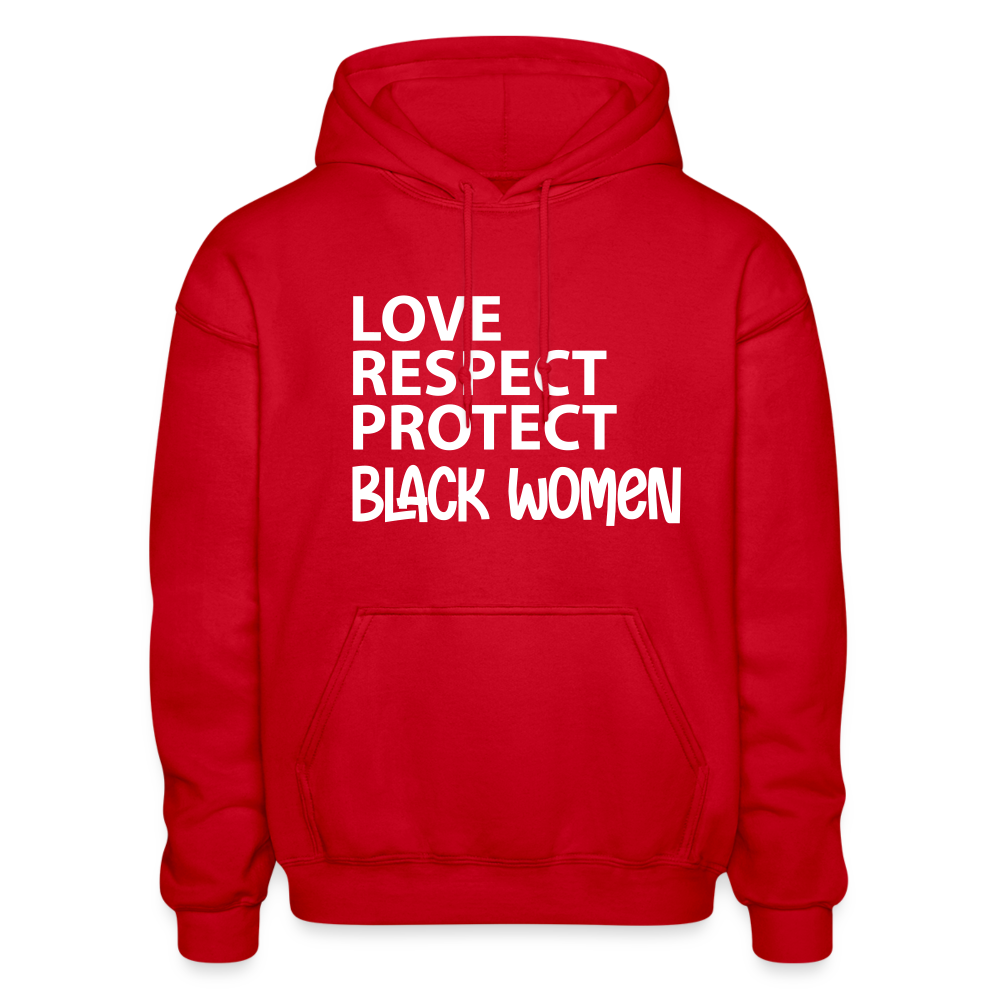Love, Respect, Protect - Black Women - Adult Hoodie - red