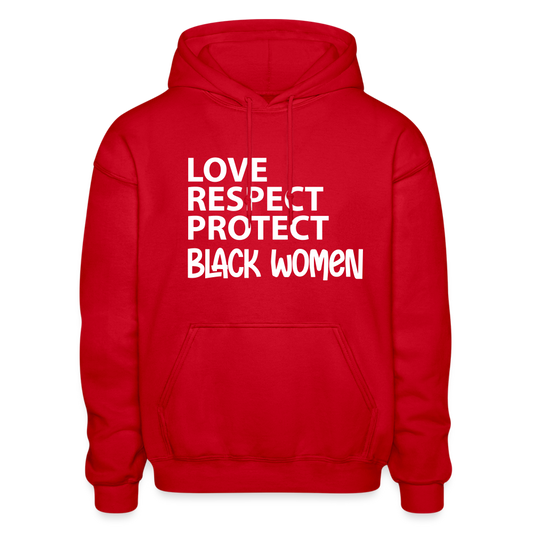 Love, Respect, Protect - Black Women - Adult Hoodie - red