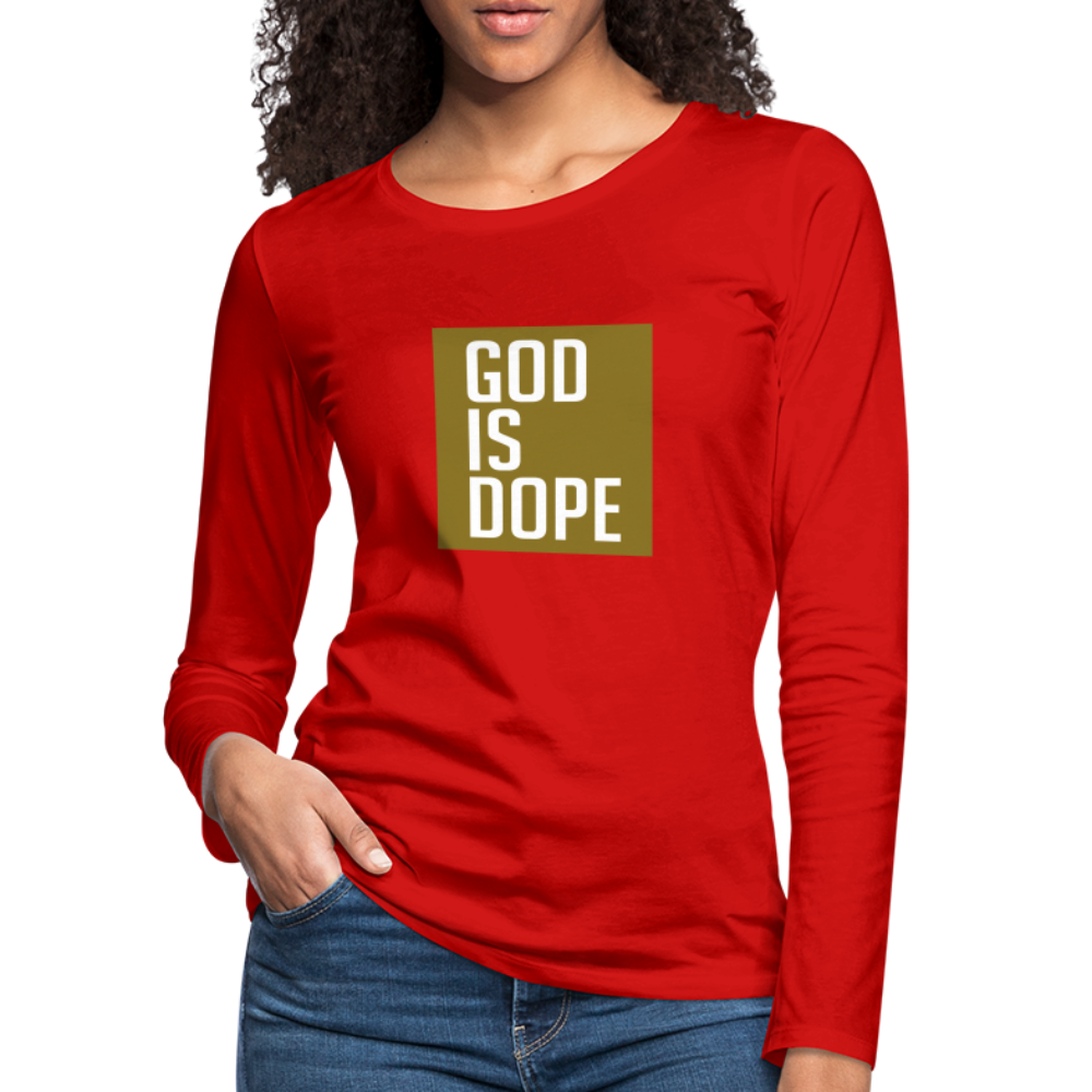 God is Dope - Women's Premium Long Sleeve T-Shirt - red