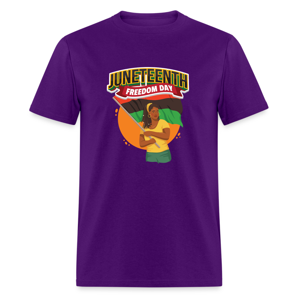 Juneteenth Freedom Day Flag T-Shirt - purple