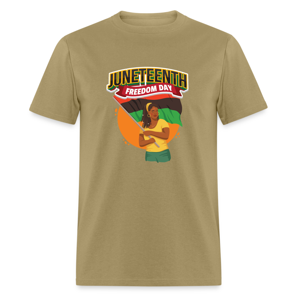 Juneteenth Freedom Day Flag T-Shirt - khaki