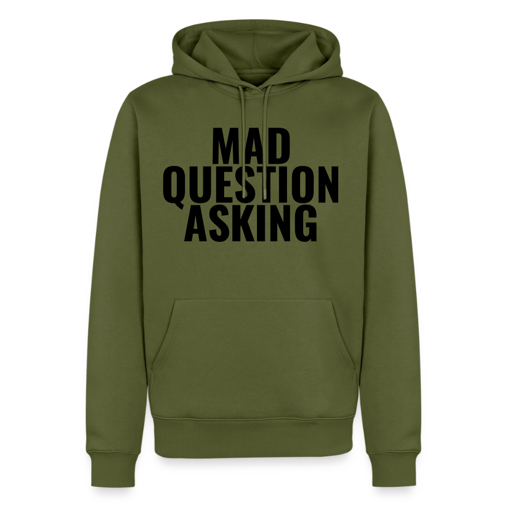 Mad Question Asking Hoodie - khaki green 