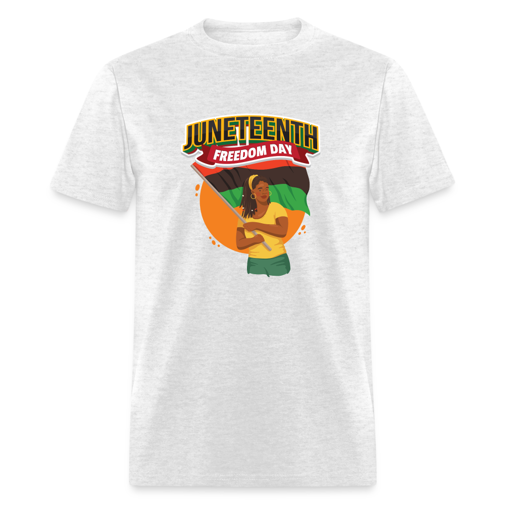 Juneteenth Freedom Day Flag T-Shirt - light heather gray