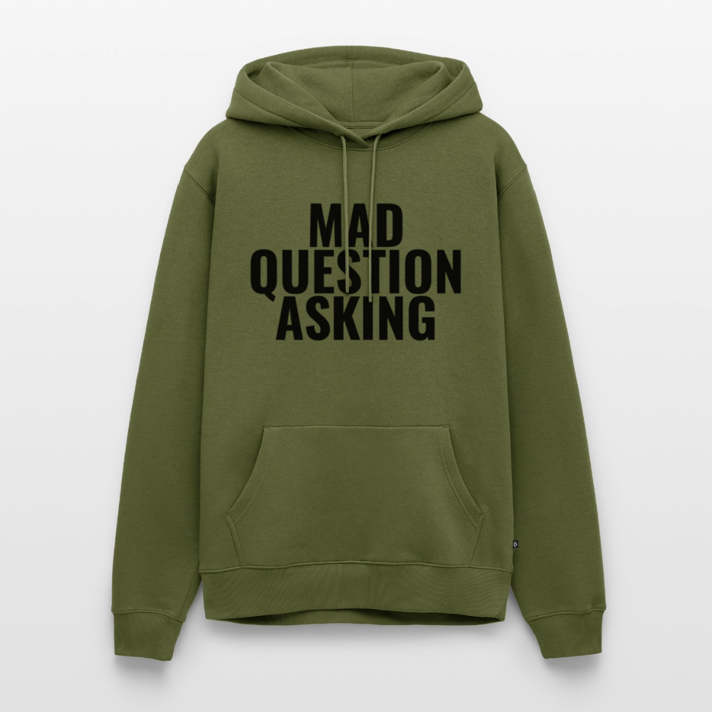 Mad Question Asking Hoodie - khaki green 