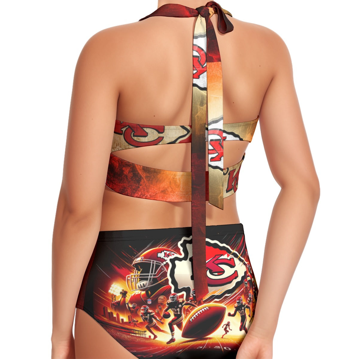 Kansas City Chiefs Women's Swimsuit Set With Halter