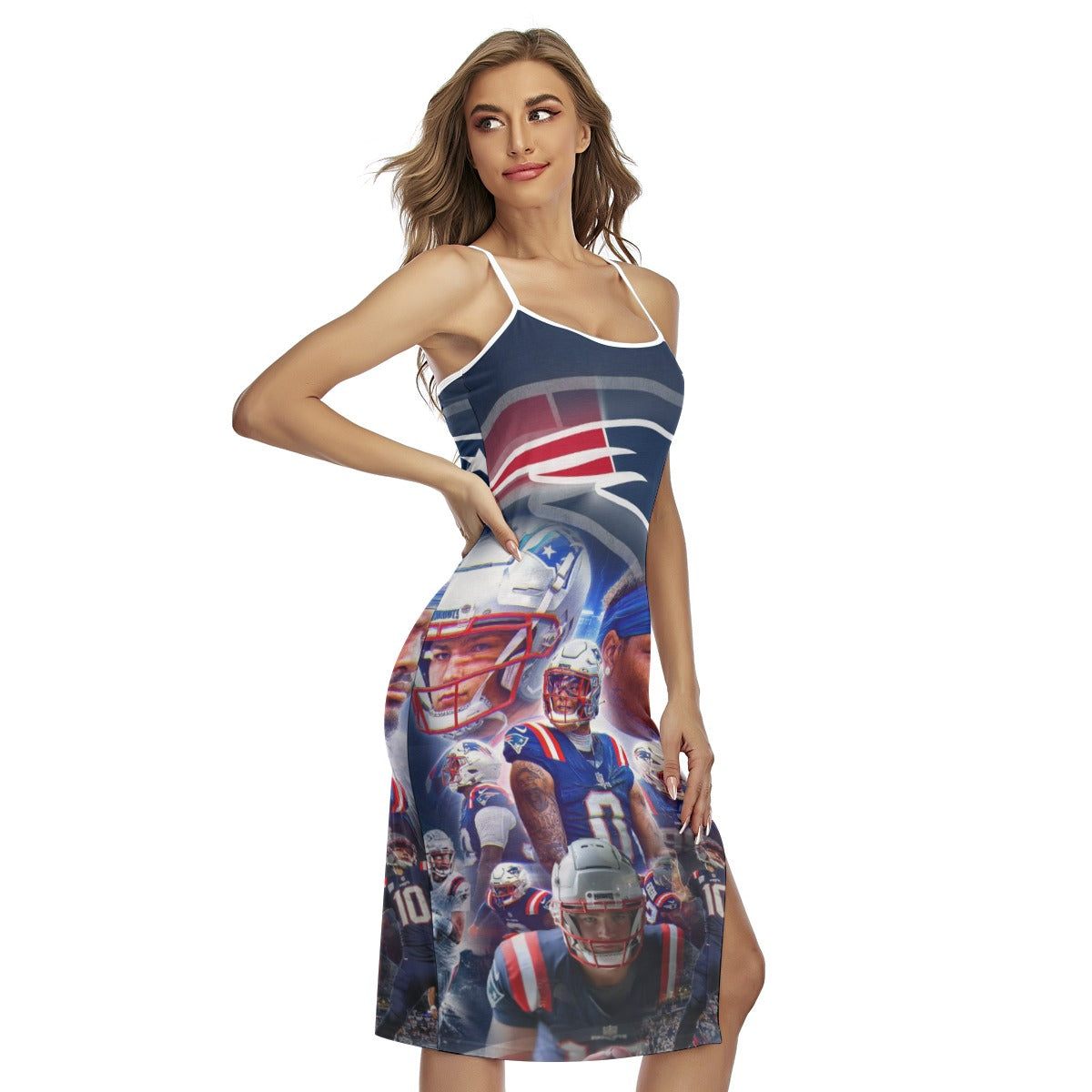 New England Patriot Back Cross Cami Dress