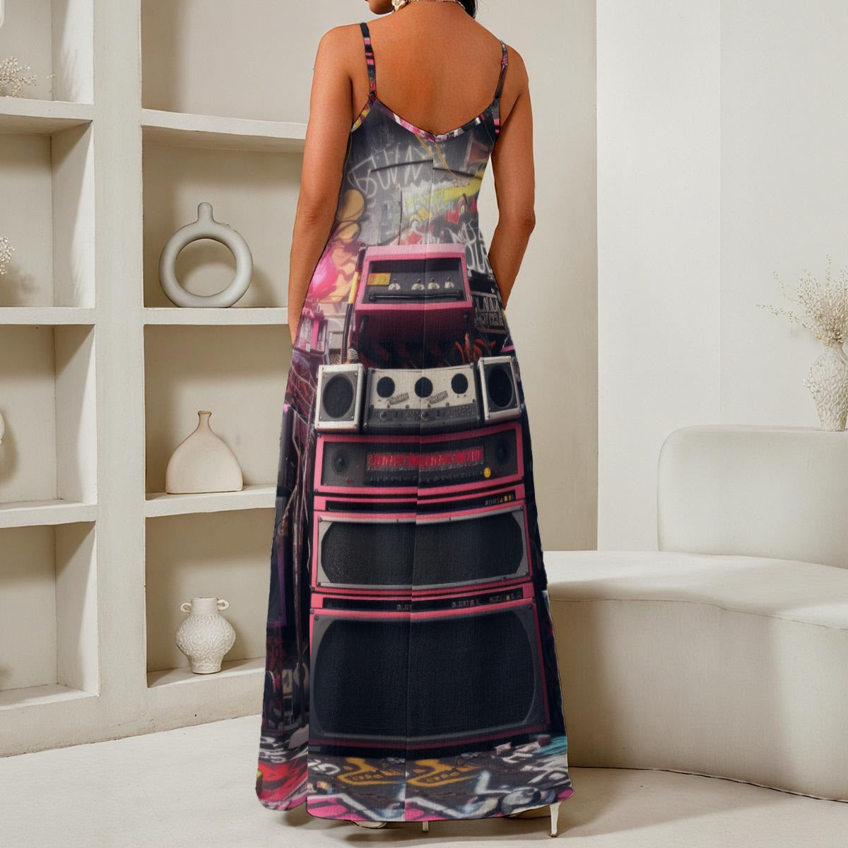 Jukebox V-Neck Maxi Dress