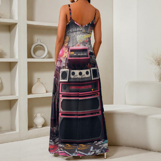 Jukebox V-Neck Maxi Dress