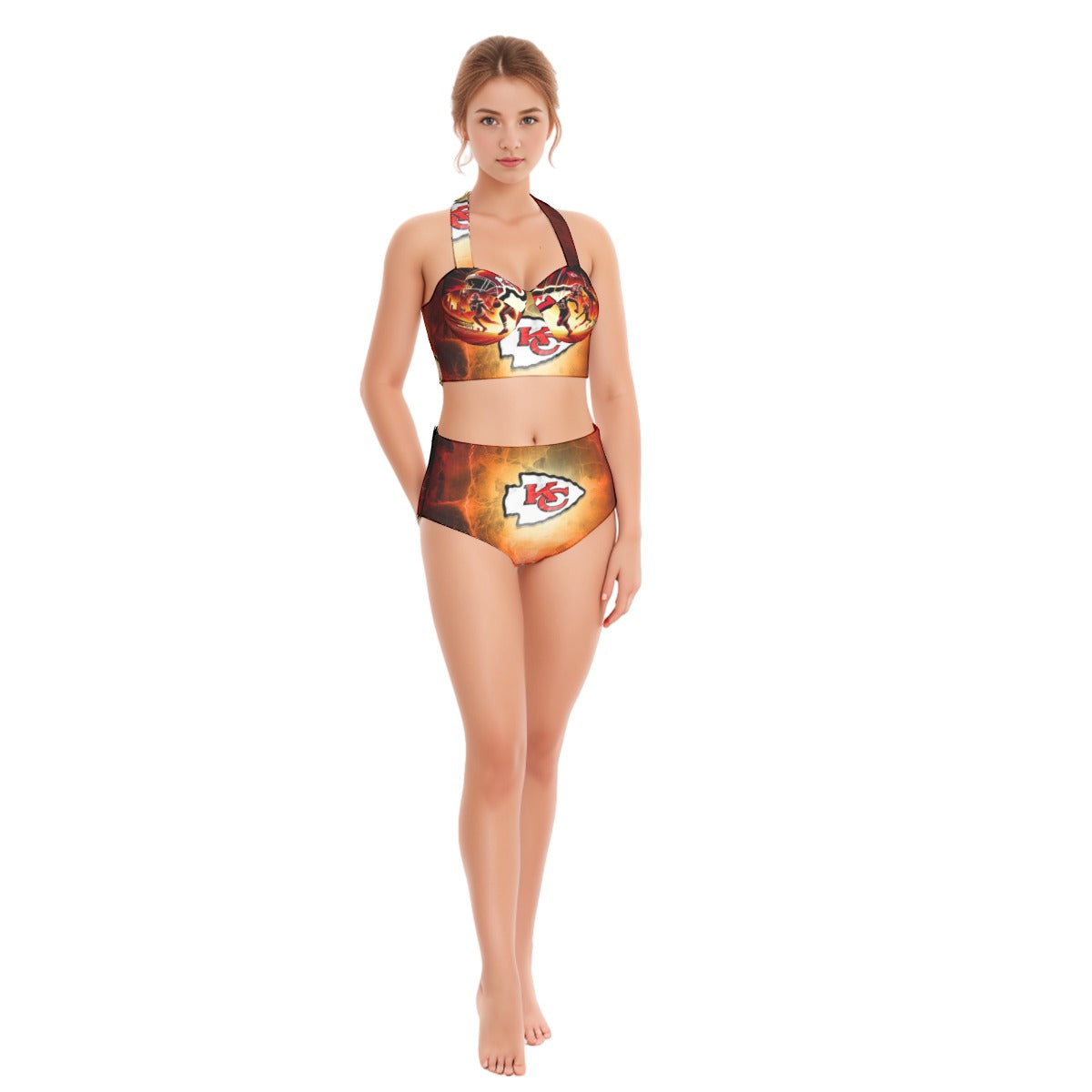 Kansas City Chiefs Women's Swimsuit Set With Halter