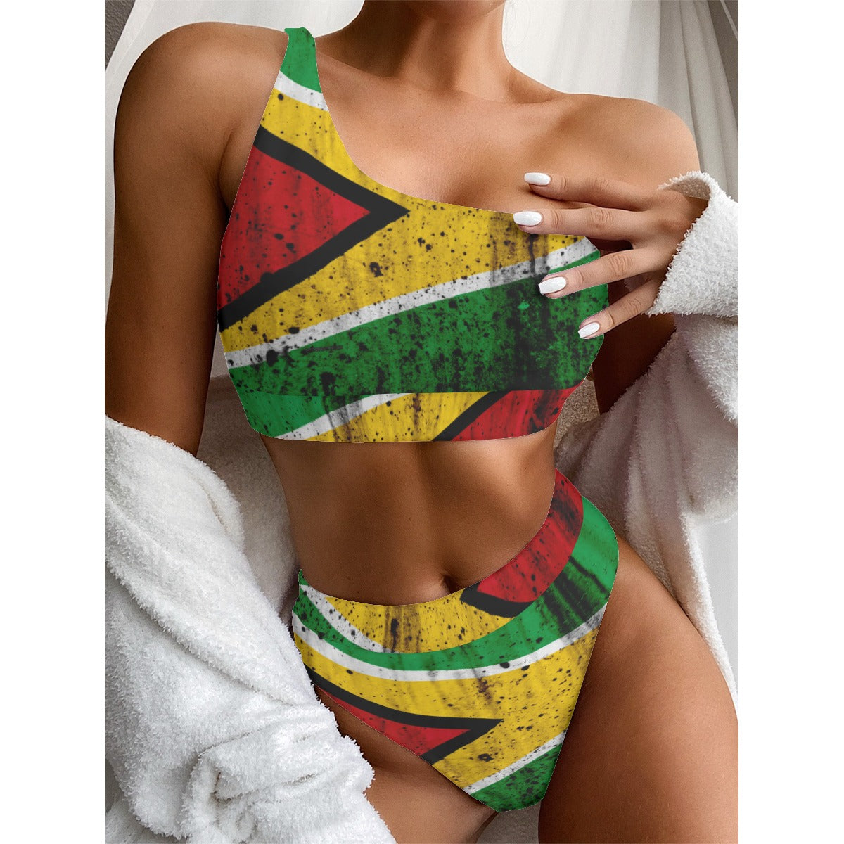 Guyana Women's Bikini With Single Shoulder