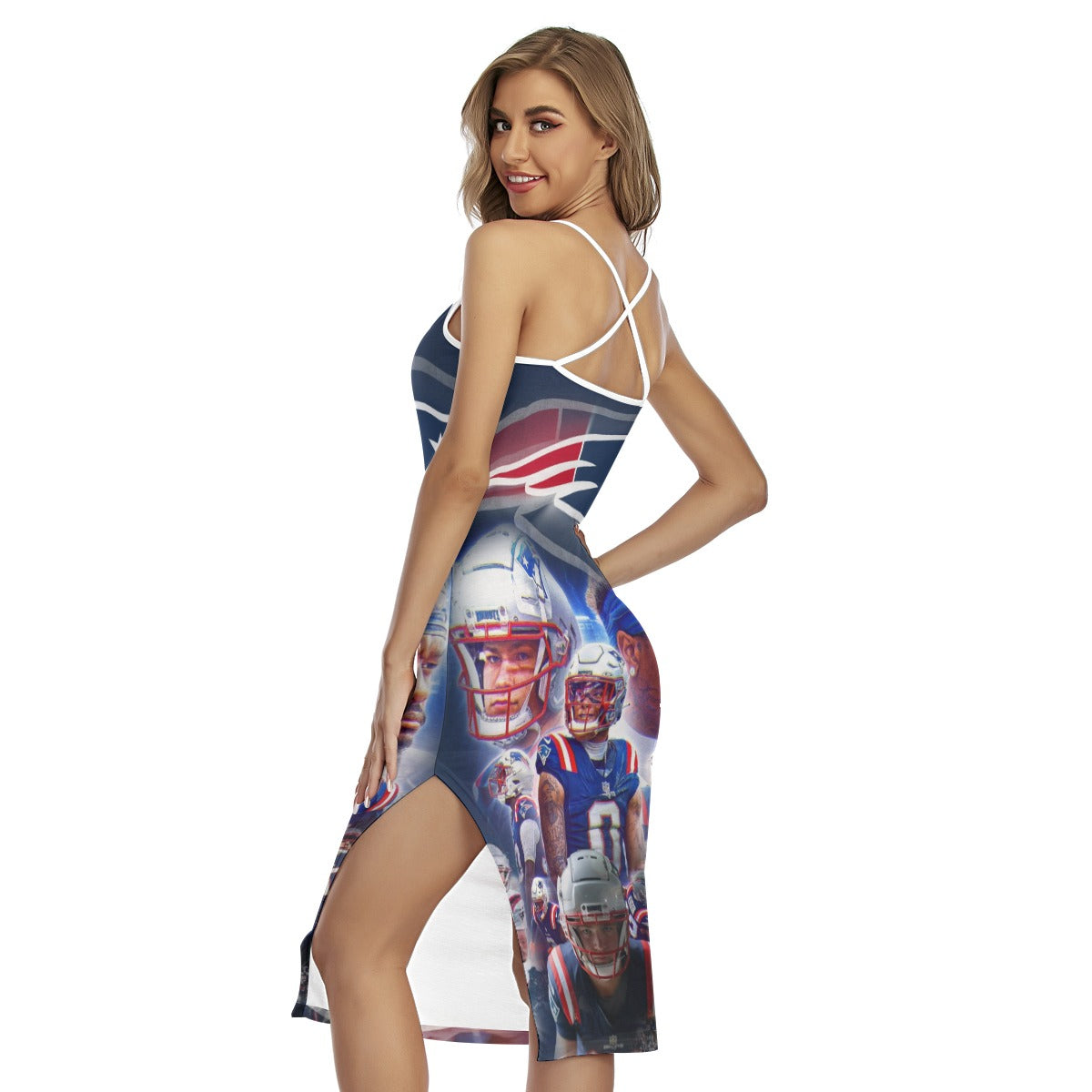 New England Patriot Back Cross Cami Dress