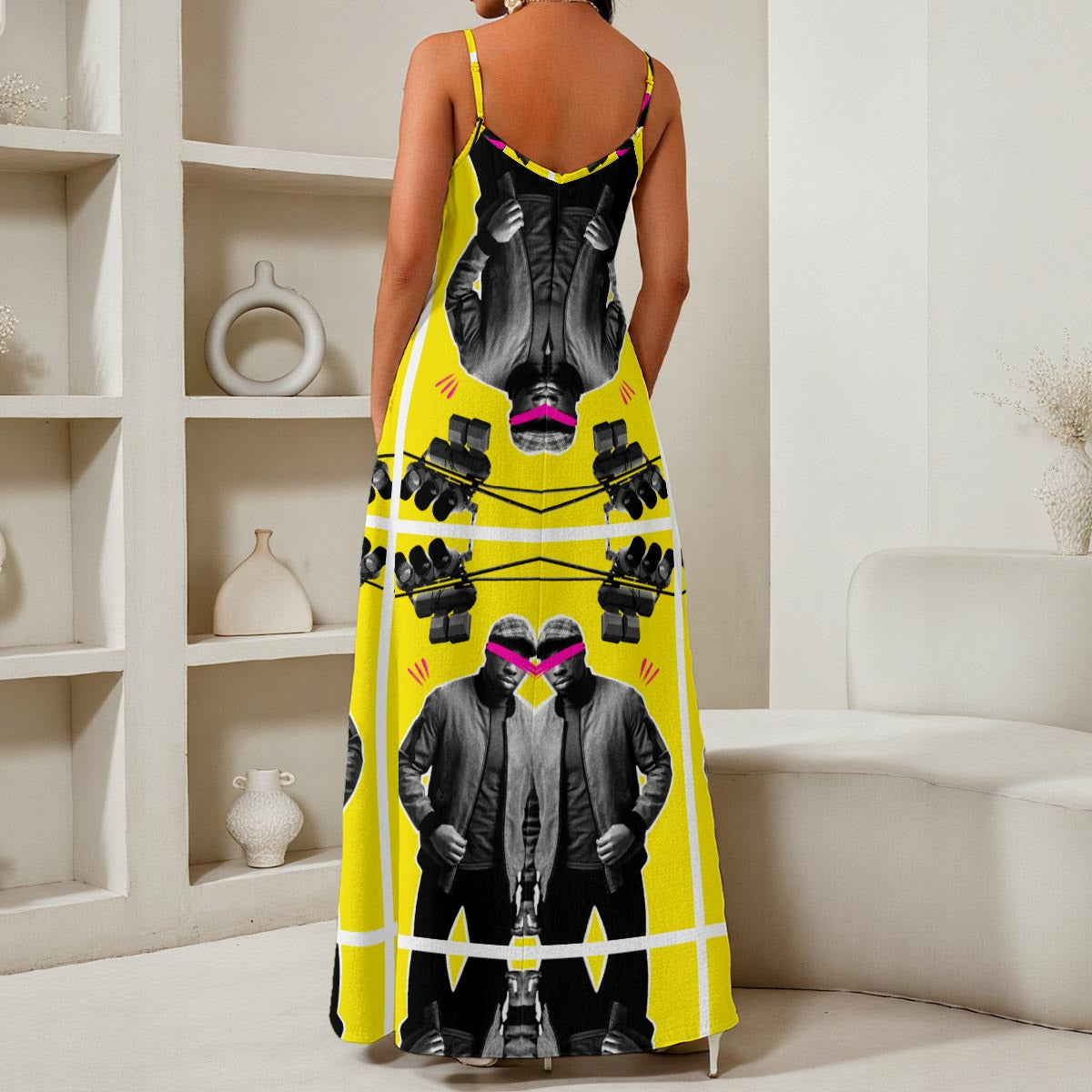 Hip-Hop V-Neck Maxi Dress