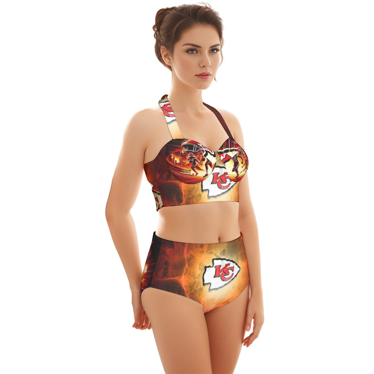 Kansas City Chiefs Women's Swimsuit Set With Halter